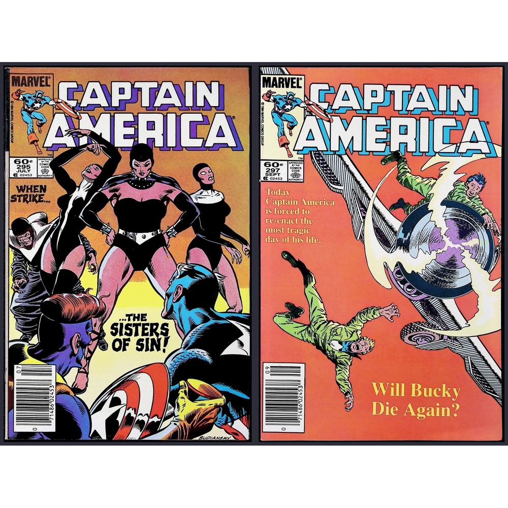 Captain America 2X Comic‎ Lot #295 297 Newsstand 1st Cover Sisters of Sin Marvel
